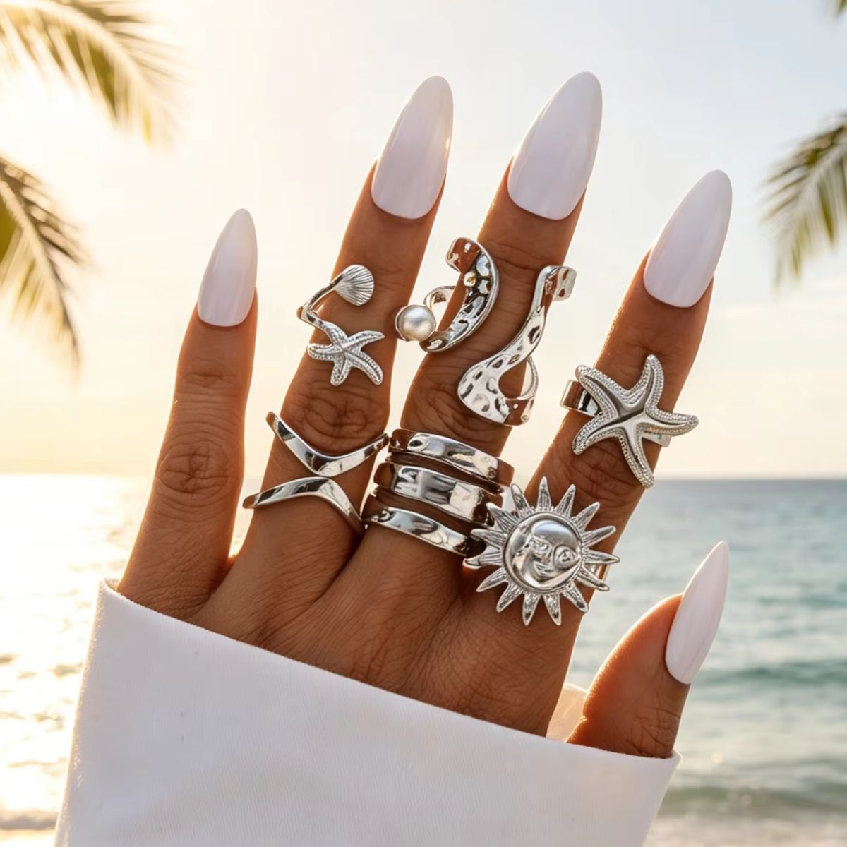 6'lı Punk Deniz Yıldızı Ayçiçe - Vintage Punk Knuckle Rings Set incelemesi ve fiyatı