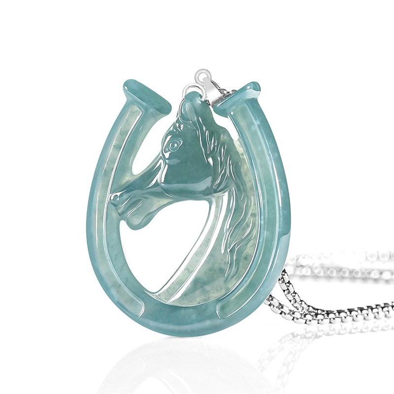 S925 Gümüş Doğal Mavi Su Yeşim - Necklaces incelemesi ve fiyatı