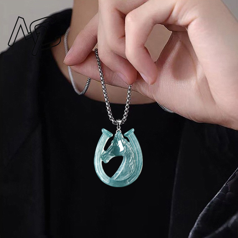 S925 Gümüş Doğal Mavi Su Yeşim - Necklaces incelemesi ve fiyatı