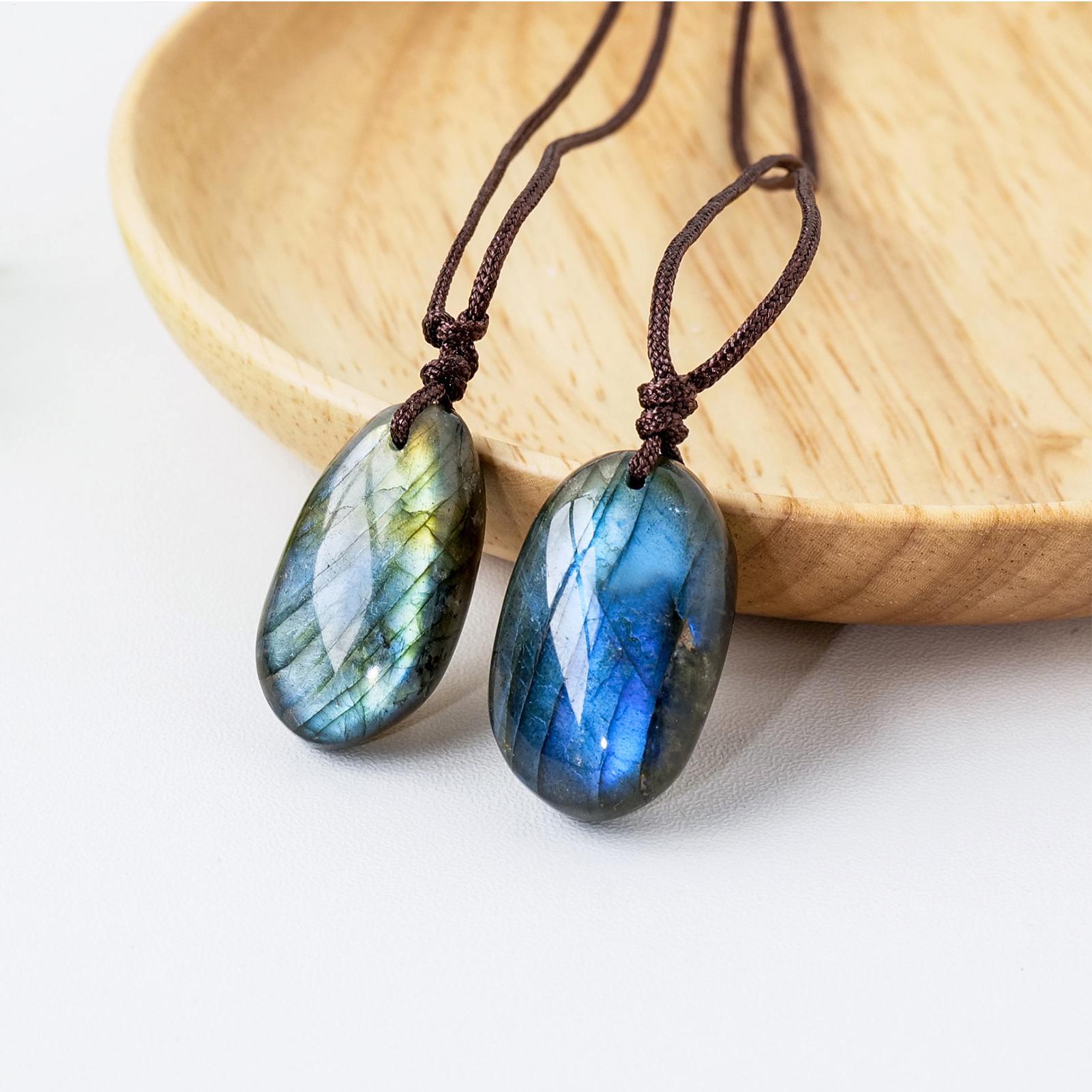 Doğal Labradorit Kolye Kolye E - Crystal Pendant Necklace Natural Stone incelemesi ve fiyatı