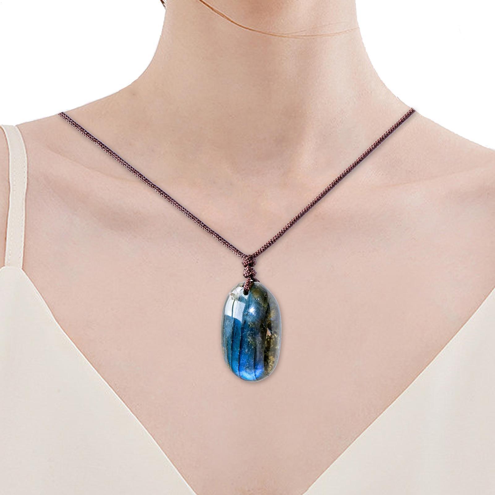 Doğal Labradorit Kolye Kolye E - Crystal Pendant Necklace Natural Stone incelemesi ve fiyatı