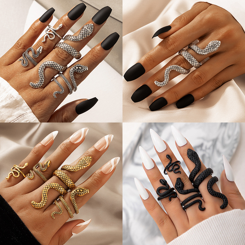 Punk yılan şekilli Knuckle yüz - Vintage Punk Knuckle Rings Set incelemesi ve fiyatı