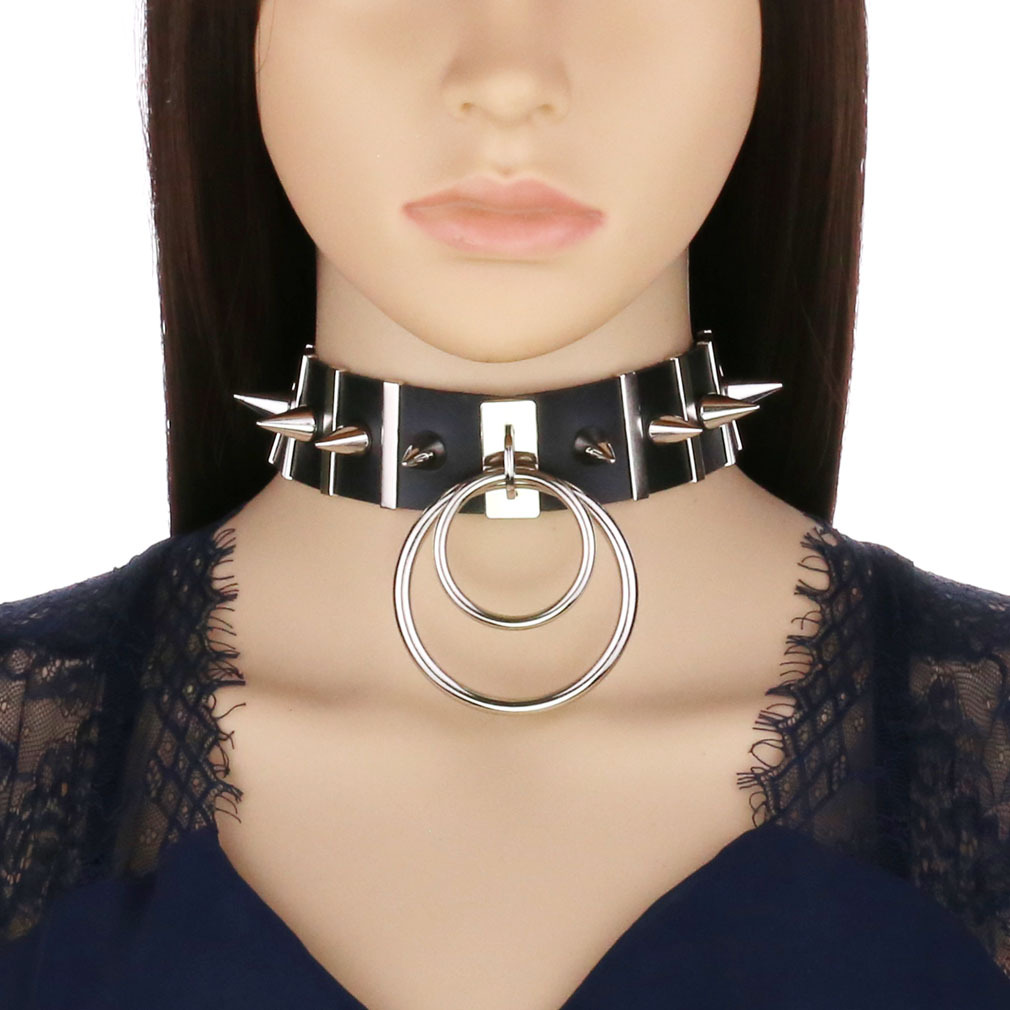 Büyük sivri gerdanlık deri yak - Goth Punk Spike Choker incelemesi ve fiyatı