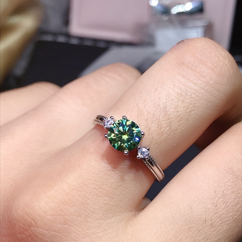 Morganit Yüzük VVS1 Sınıfı Lab - Moissanite Engagement Ring 1 Carat incelemesi ve fiyatı