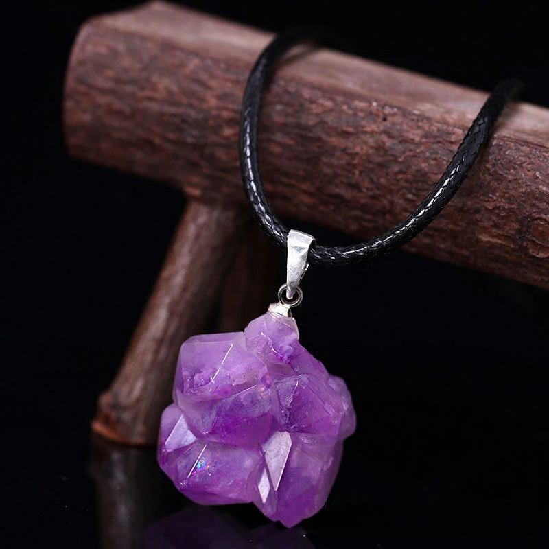 Doğal Ametist Çiçek Kolye Reik - Crystal Pendant Necklace Natural Stone incelemesi ve fiyatı