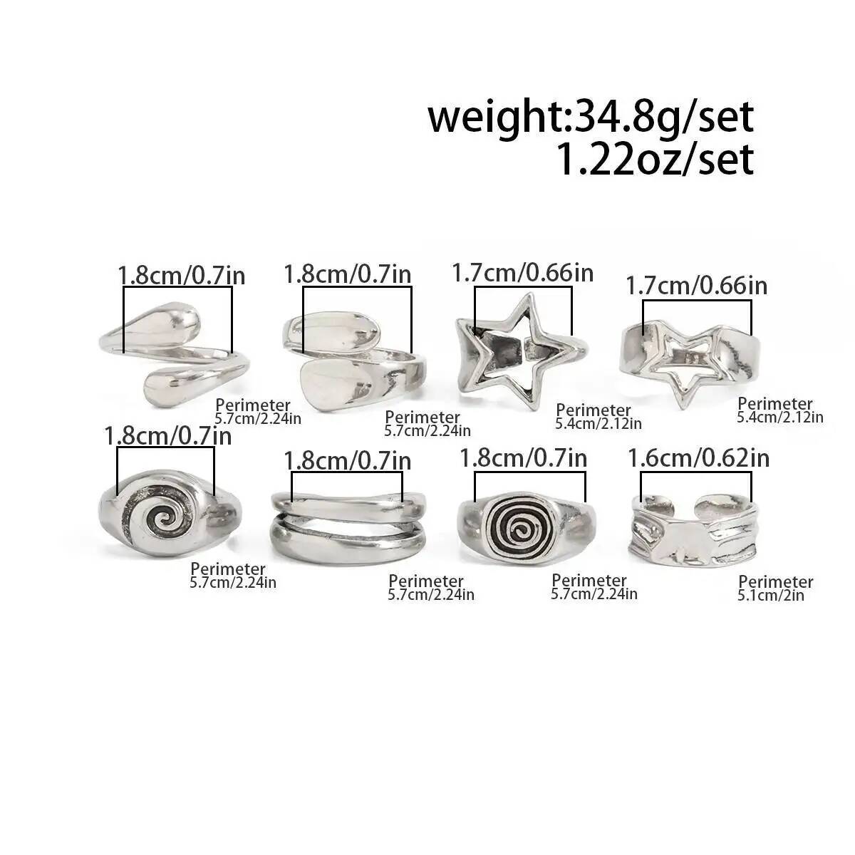 Ingemark 8 adet/takım gotik Pe - Vintage Punk Knuckle Rings Set incelemesi ve fiyatı