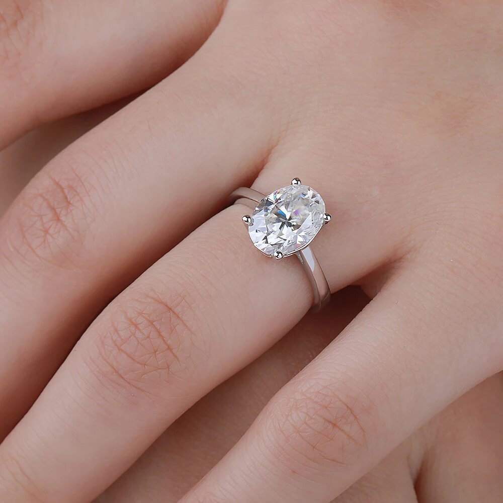 1/2/3 Karat Oval Kesim Mozanit - Moissanite Engagement Ring 1 Carat incelemesi ve fiyatı