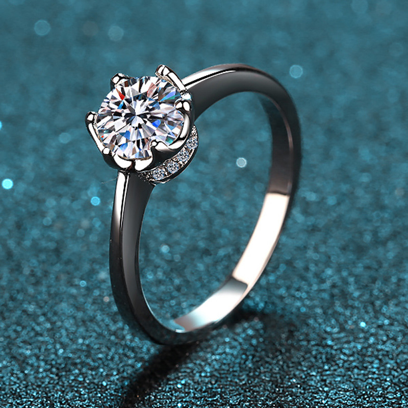 Zarif Platin PT950 Parlak 1 Ka - Moissanite Engagement Ring 1 Carat incelemesi ve fiyatı
